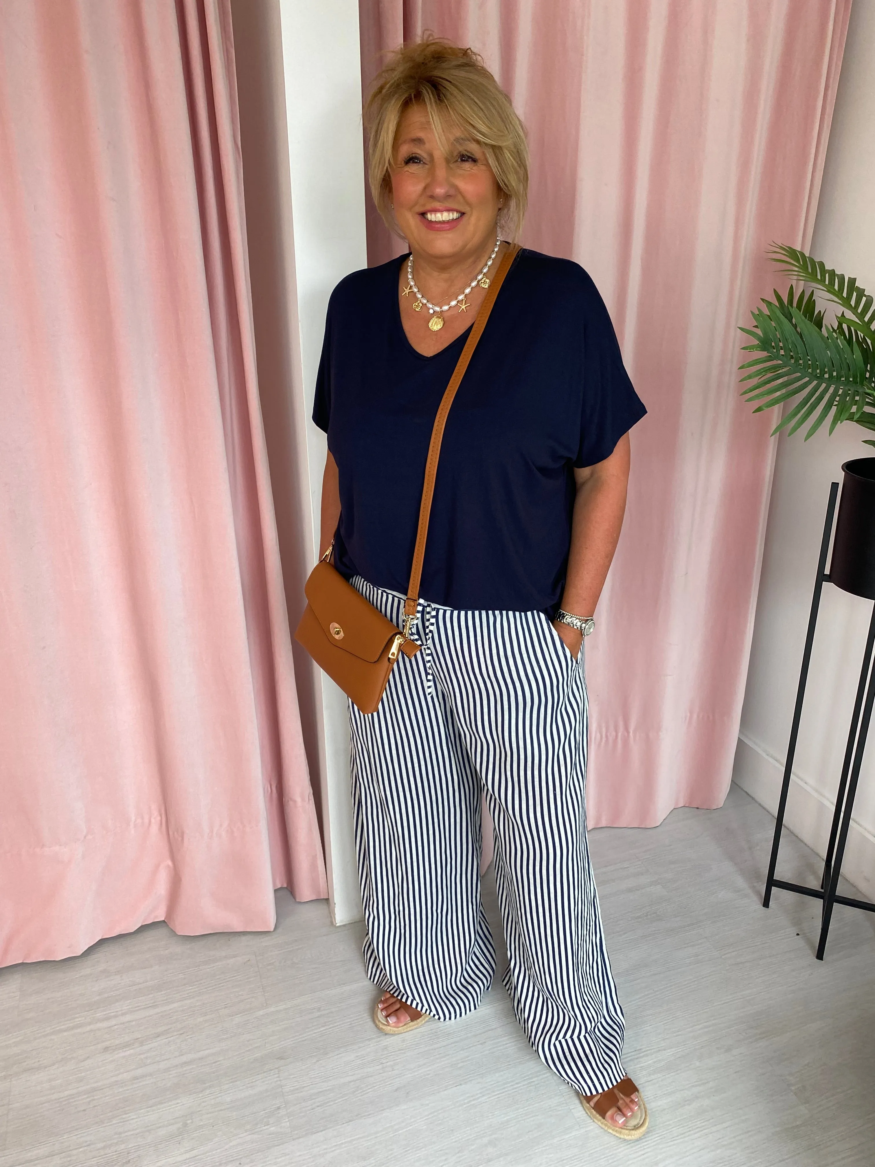 Stripey Trousers - Navy