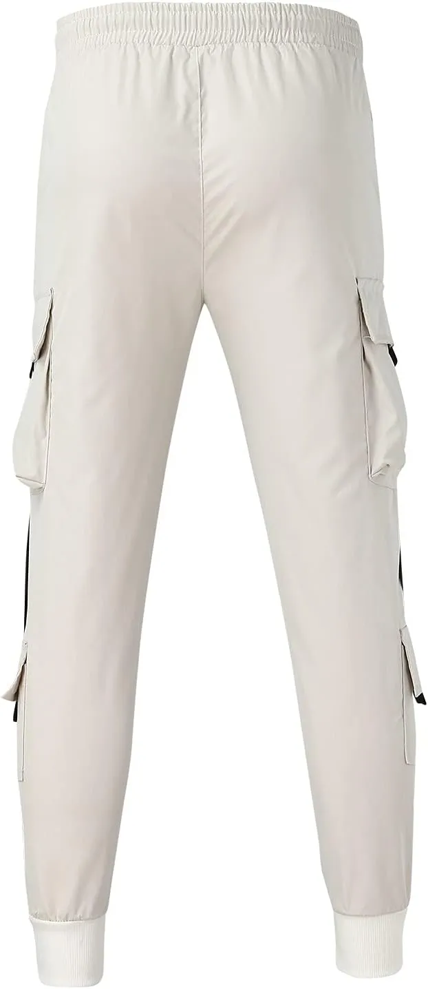 Sweatpants for Men Big and Tall Casual Mens Gifts Cargo Pants Hiking Workout Joggers Overalls Drawstring Multi Pocket