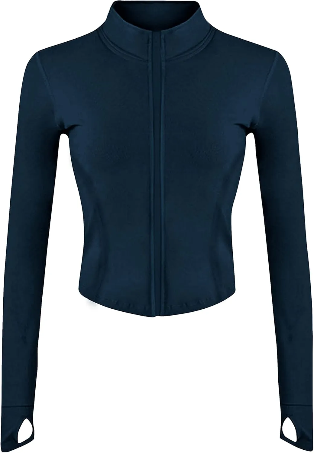 Tanming Women's Full Zip Seamless Workout Jacket Running Yoga Slim Fit Track Jacket