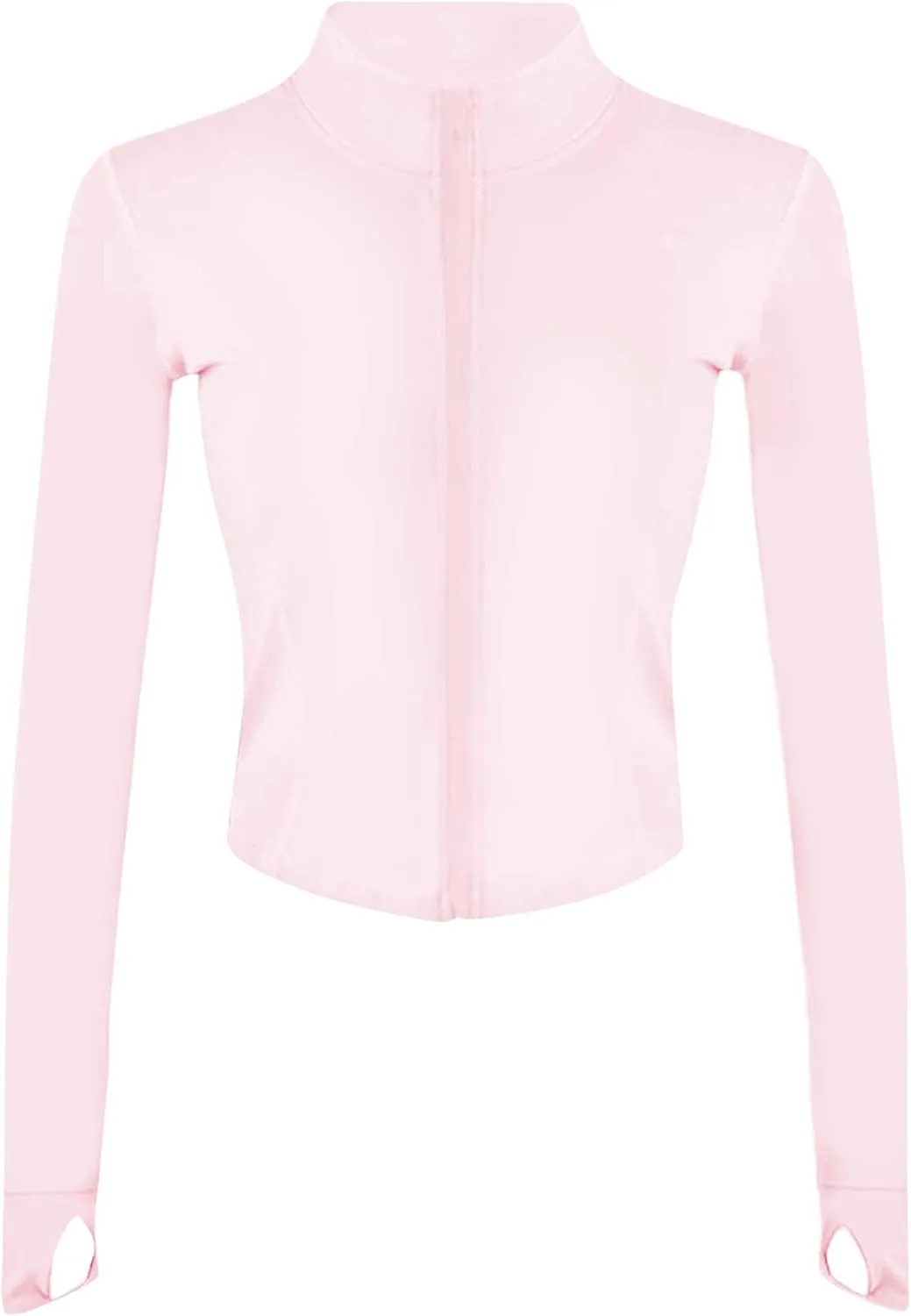 Tanming Women's Full Zip Seamless Workout Jacket Running Yoga Slim Fit Track Jacket