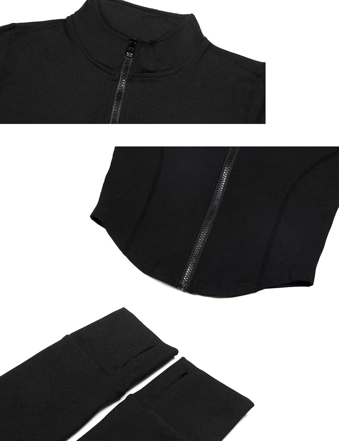 Tanming Women's Full Zip Seamless Workout Jacket Running Yoga Slim Fit Track Jacket