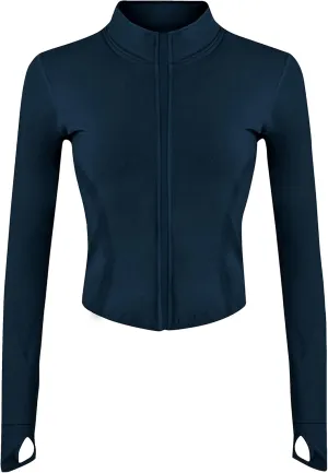 Tanming Women's Full Zip Seamless Workout Jacket Running Yoga Slim Fit Track Jacket