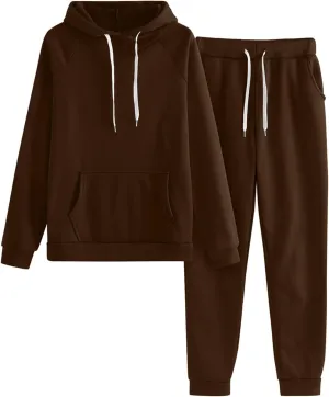Two Piece Sets for Women Long Sleeve Crewneck Graphic Sweatsuits Sweatshirt Wide Leg Sweatpant Tracksuits