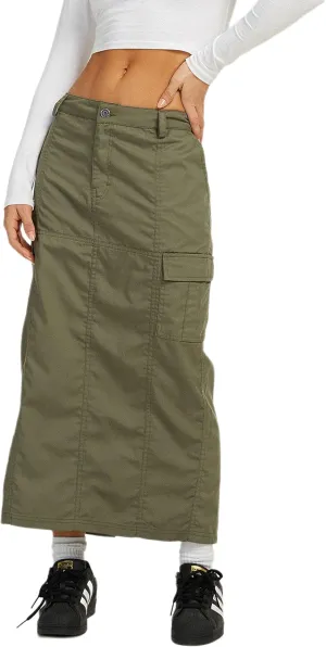 UANEO Cargo Skirts for Women Casual Midi Cargo Skirt Long Skirts Streetwear Y2K