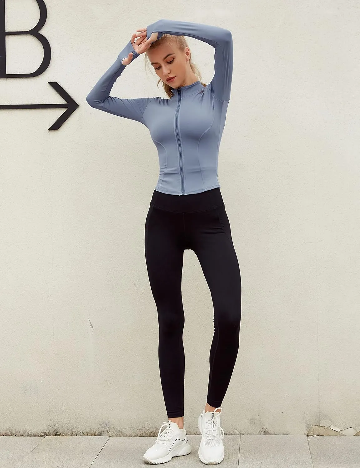 UANEO Workout Tops for Women Cropped Workout Jackets for Women Yoga Athletic Jacket