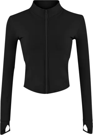 UANEO Workout Tops for Women Cropped Workout Jackets for Women Yoga Athletic Jacket