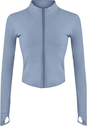 UANEO Workout Tops for Women Cropped Workout Jackets for Women Yoga Athletic Jacket