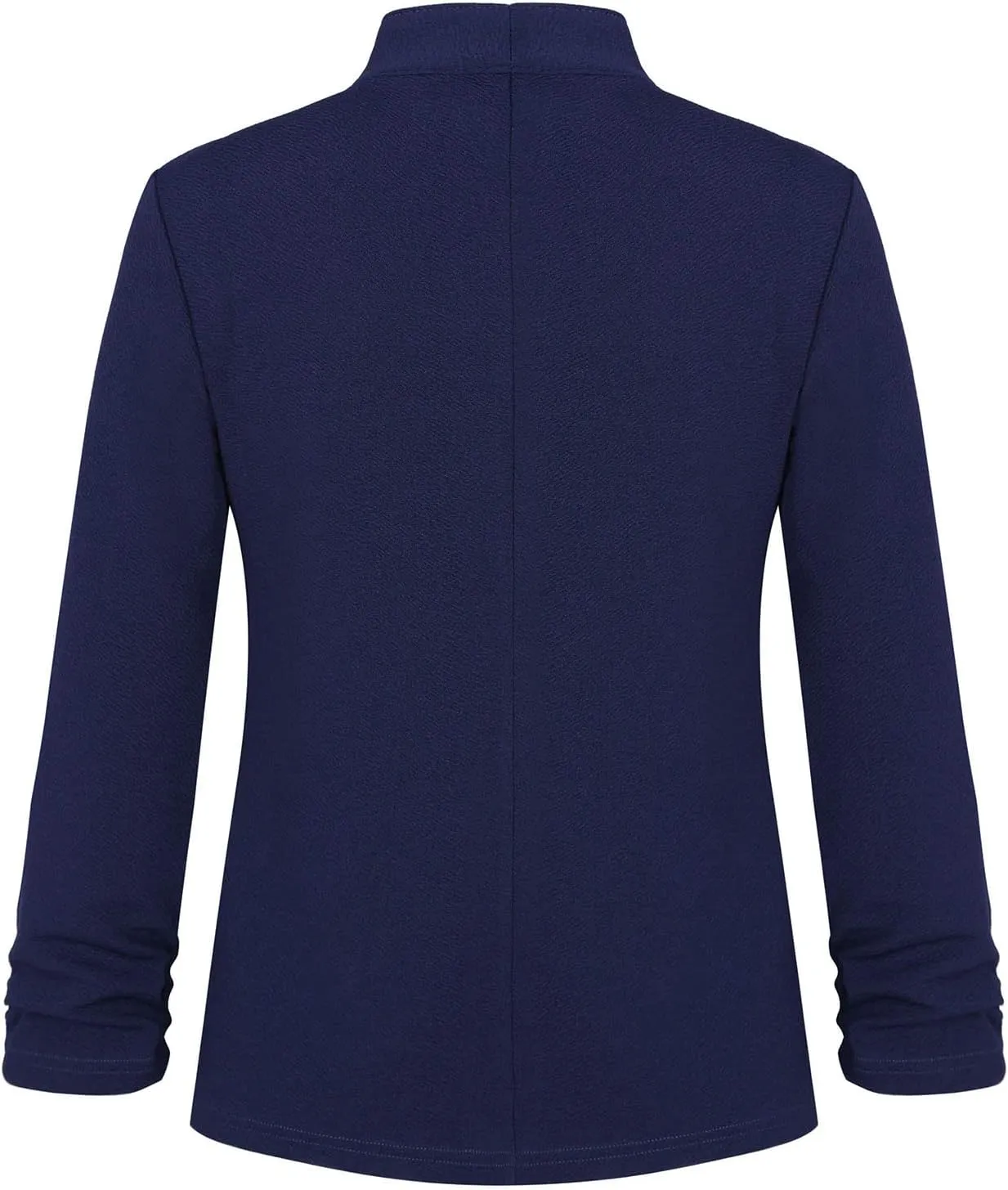 Unifizz Women's Collarless 3/4 Sleeve Lightweight Blazer Slim Work Office Business Jacket