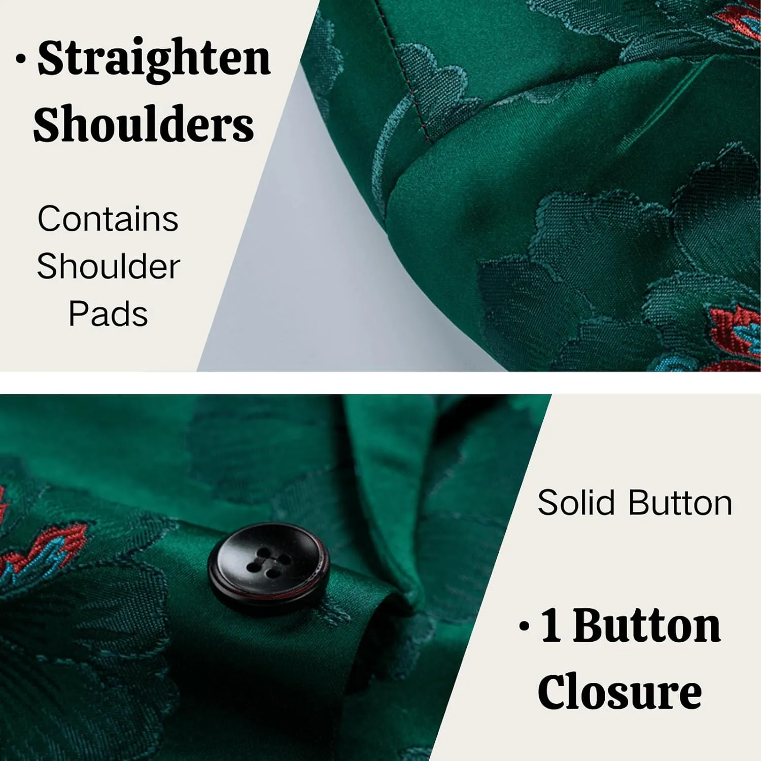 UNINUKOO Mens Blazer Printed Suit Jacket 1 Button Slim Fit Floral Dinner Sport Coat Blazers