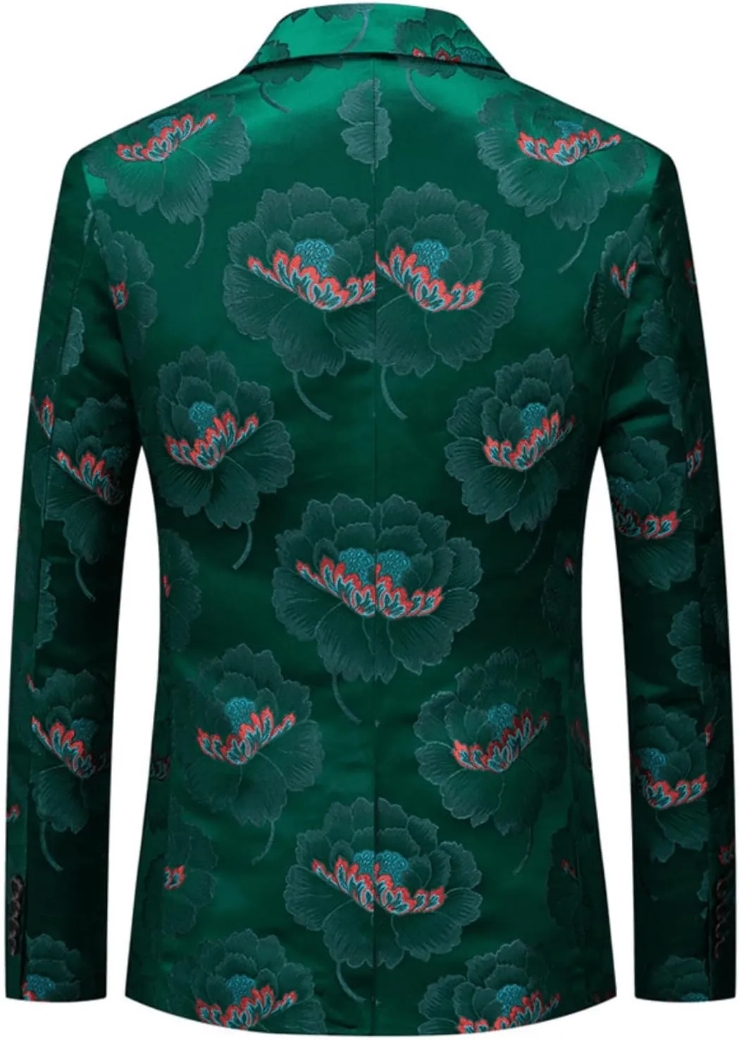 UNINUKOO Mens Blazer Printed Suit Jacket 1 Button Slim Fit Floral Dinner Sport Coat Blazers