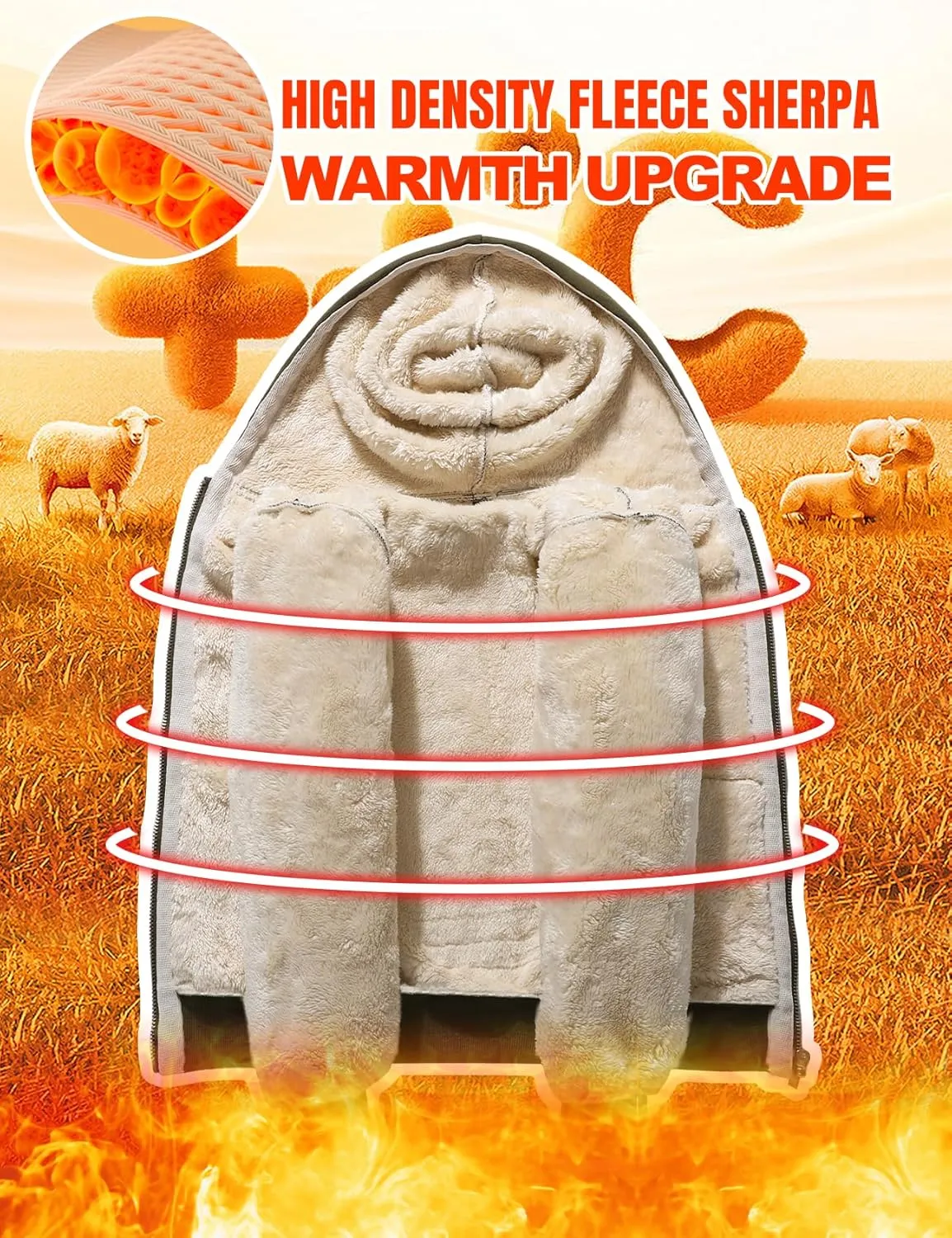 Unisex Boys Girls Sherpa Lined Fleece Jacket Hoodie Kids Warm Winter Zip Up Hooded Sweatshirt Jackets Coat 5-15Y