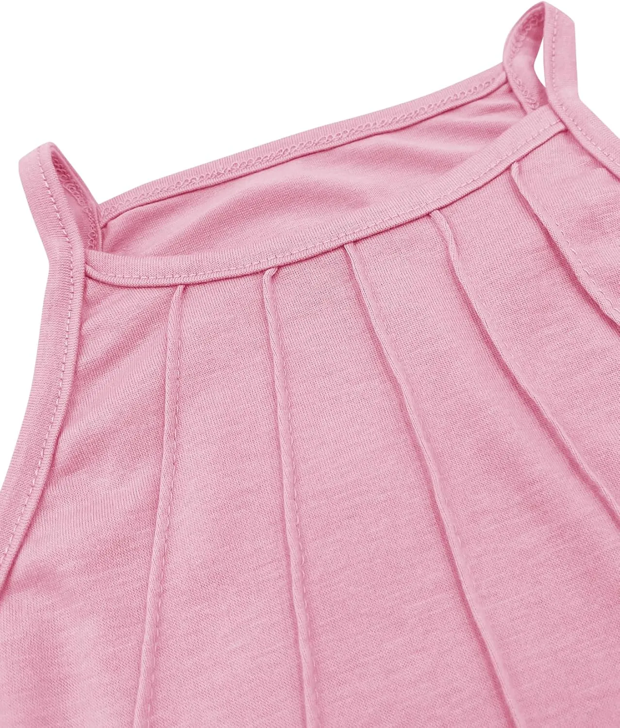 Vivitulip Girls Sleeveless Tank Top Cute Pleated Halter Neck Summer Cami Shirt