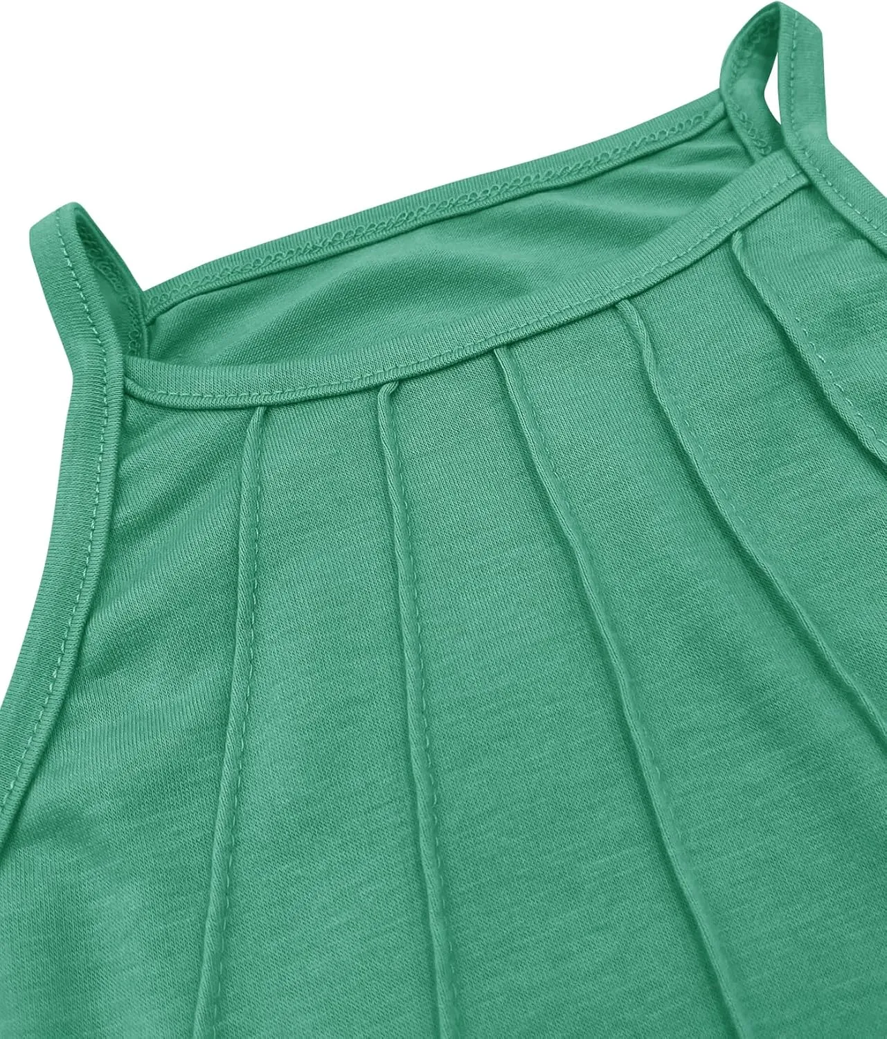 Vivitulip Girls Sleeveless Tank Top Cute Pleated Halter Neck Summer Cami Shirt