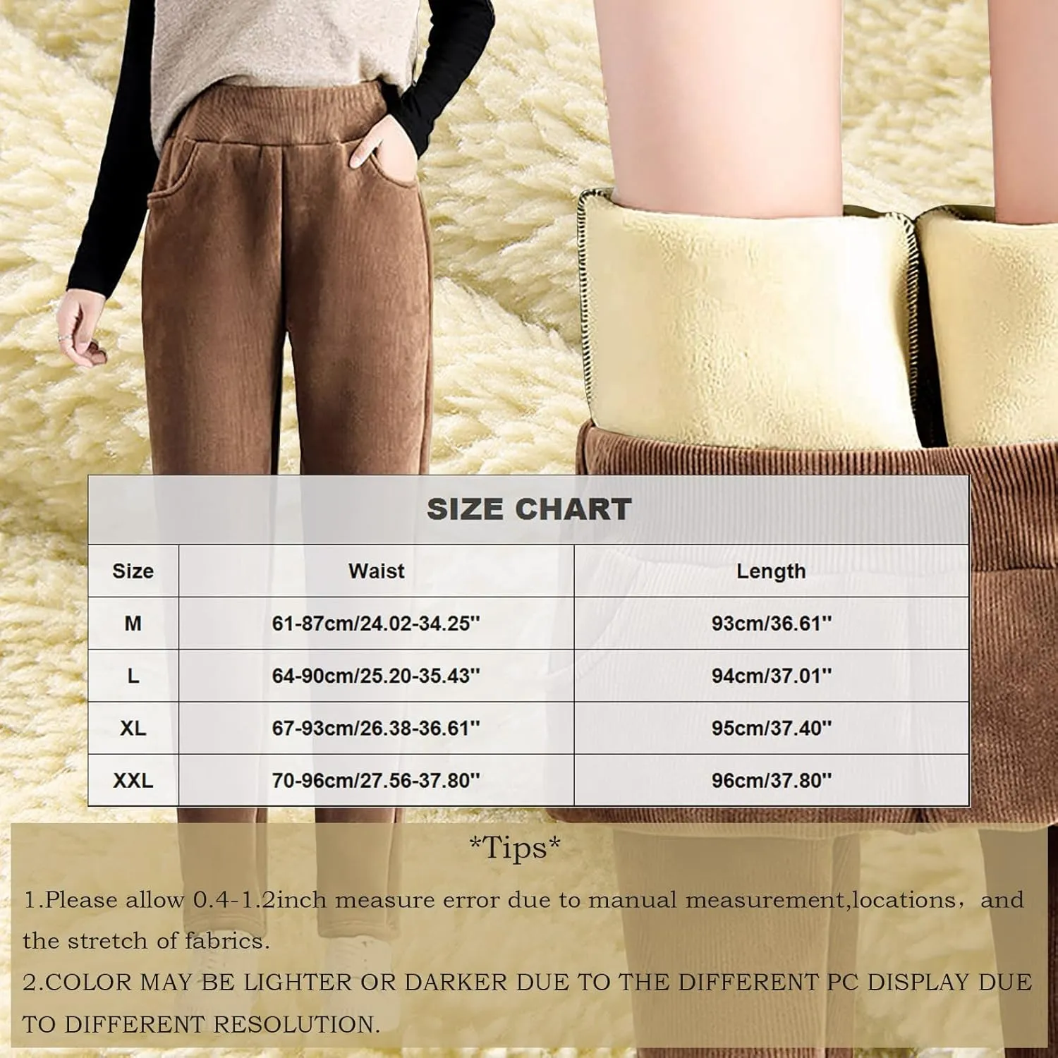 Wide Leg Pants for Women Winter Compression Travel Pants with Pockets Elastic Waist Flare Leggings