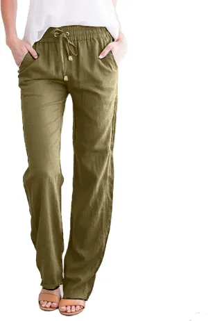 Wide Leg Pants for Women Winter Trending Sports Slacks with Pockets Solid Color Flare Leggings
