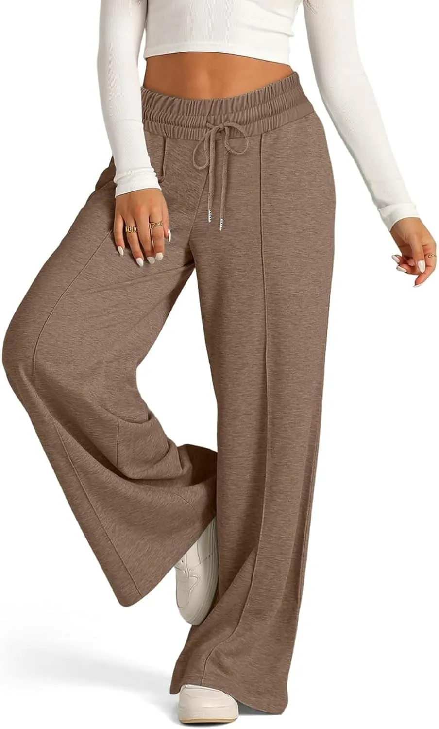 Wide Leg Sweatpants for Women Causal Drawstring High Waist Baggy Straight Trousers High Waist Yoga Palazzo Pants
