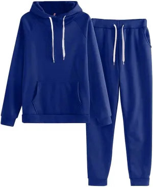 Women 2 Piece Outfits Long Sleeve Crewneck Althteic Fall Sweatshirt Wide Leg Sweatpant Sets