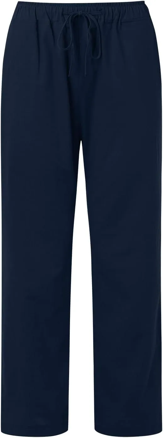 Women Linen Pants Wide Leg Pants High Waist Drawstring Casual Palazzo Loose Beach Pant Comfy Summer Trousers