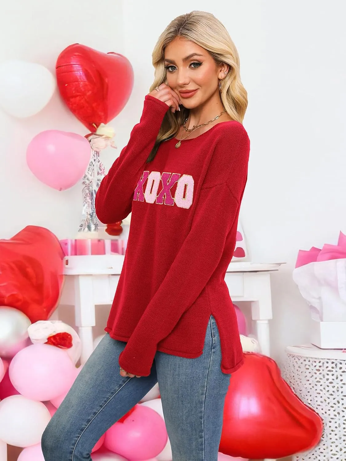 Women Merry Christmas Sweater Long Sleeve Xmas Knitted Top Funny Holiday Graphic Pullover Tops 2024 Trendy