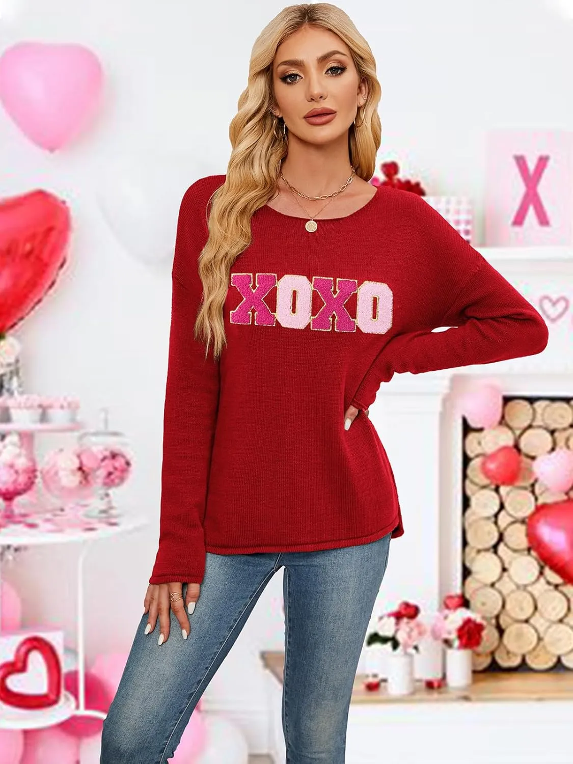 Women Merry Christmas Sweater Long Sleeve Xmas Knitted Top Funny Holiday Graphic Pullover Tops 2024 Trendy