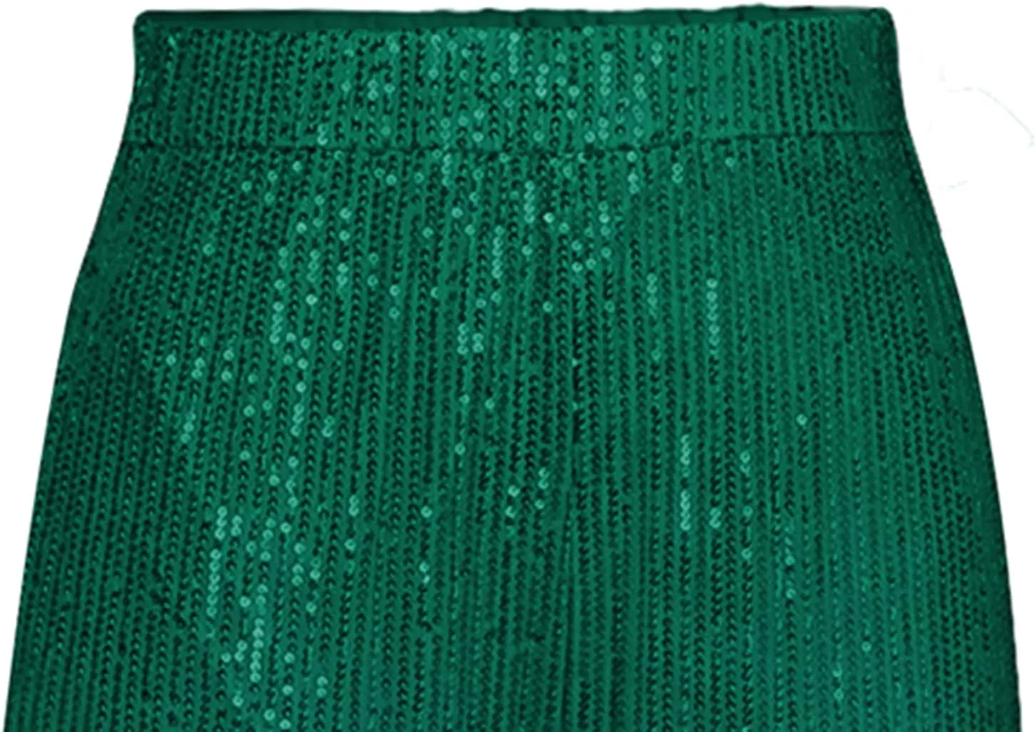 Women Sequins Wide Leg Pants High Waist Sparkle Glitter Trousers Bling Glitter Elastic Loose Flare Bell Bottom Shiny Pants