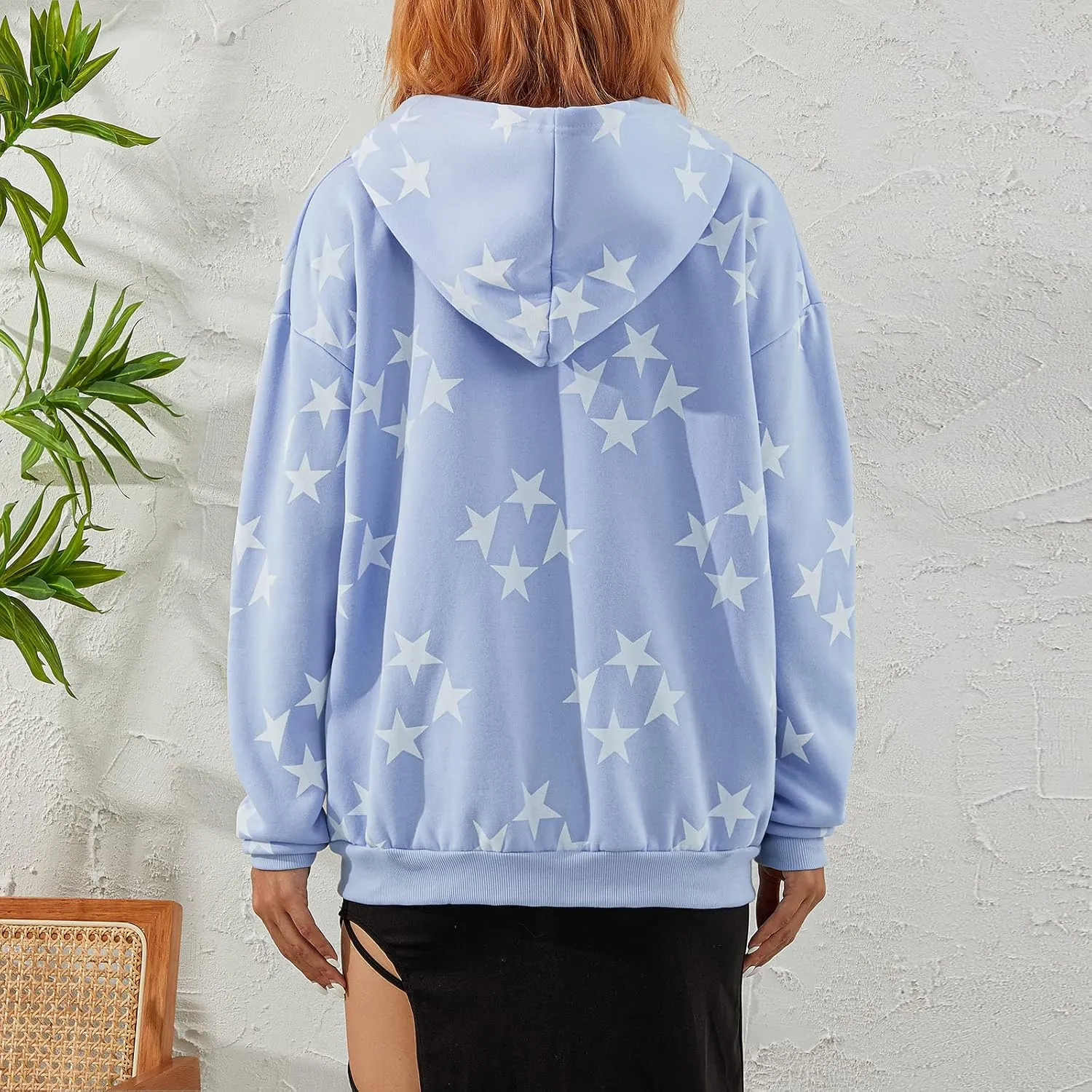 Women Y2k Zip Up Hoodies Star Skull Graphic Long Sleeve Jackets Hip Hop Harajuku Goth Oversized Hooded Sweatshirt