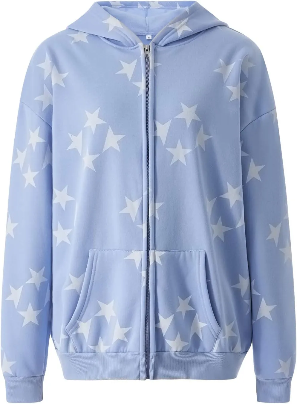 Women Y2k Zip Up Hoodies Star Skull Graphic Long Sleeve Jackets Hip Hop Harajuku Goth Oversized Hooded Sweatshirt