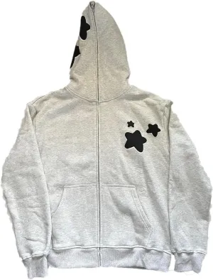 Women Y2k Zip Up Hoodies Star Skull Graphic Long Sleeve Jackets Hip Hop Harajuku Goth Oversized Hooded Sweatshirt