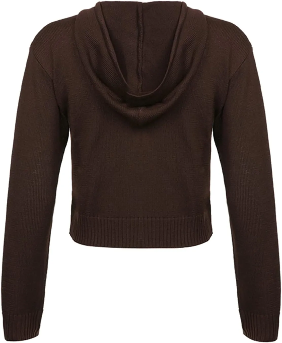 Women Zip Up Oversized Hoodies Solid Color Ribbed Knit Pullover Tops Y2k Cardigan Top Aesthetic