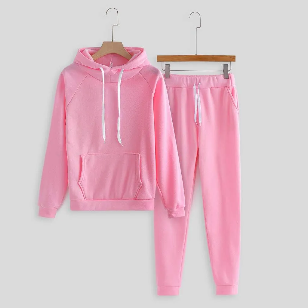 Women's 2 Piece Outfits Lounge Set Long Sleeve V Neck Athletic Sweat Pullover Sweatshirt Joggers