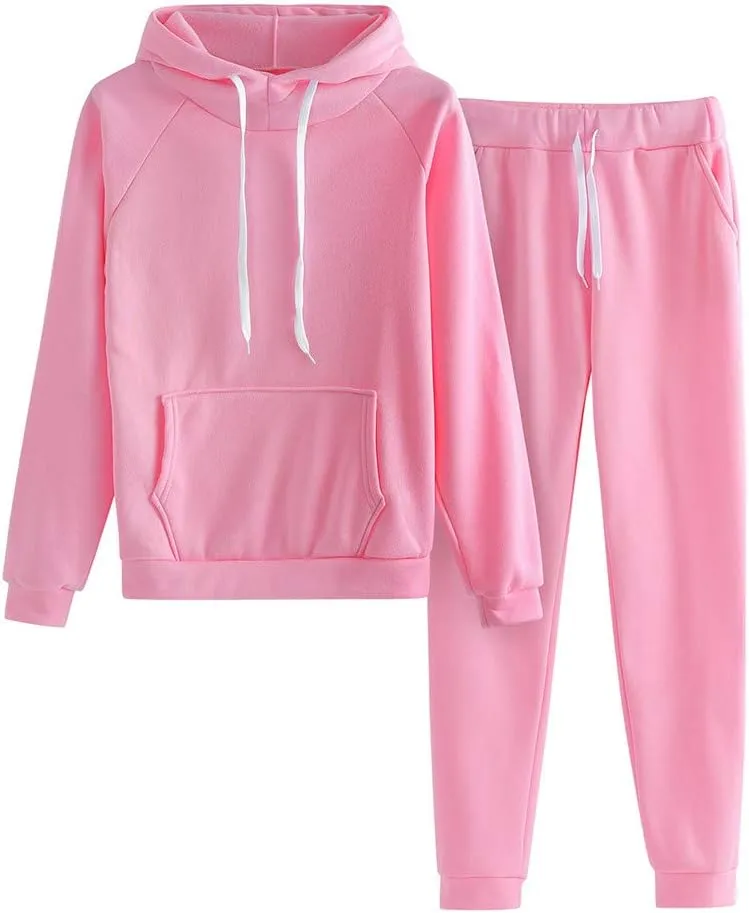 Women's 2 Piece Outfits Lounge Set Long Sleeve V Neck Athletic Sweat Pullover Sweatshirt Joggers