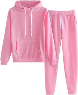 Women's 2 Piece Outfits Lounge Set Long Sleeve V Neck Athletic Sweat Pullover Sweatshirt Joggers