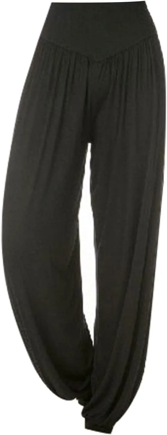Womens 2024 High Waist Harem Pants Lightweight Casual Yoga Trousers Summer Pleated Workout Leggings Lounge Pants