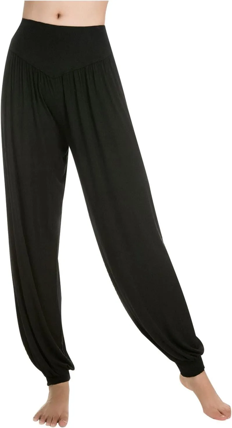 Womens 2024 High Waist Harem Pants Lightweight Casual Yoga Trousers Summer Pleated Workout Leggings Lounge Pants