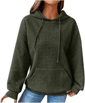 Womens Button Drawstring Y2k Hoodie Drop Shoulder Baggy Hooded Sweatshirt Lightweight Pullover Fall Clothes w/Pockets