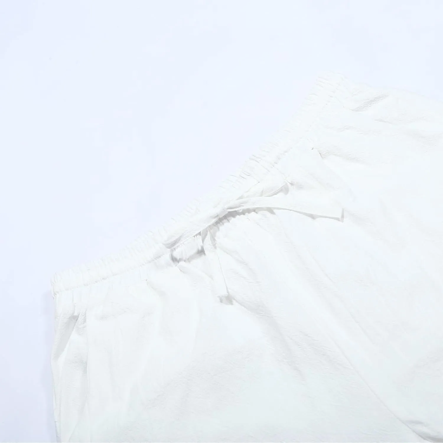 Womens Casual Linen Pants Side Button Summer Trendy Drawstring Elastic Waist Straight Leg Baggy Cropped Trousers