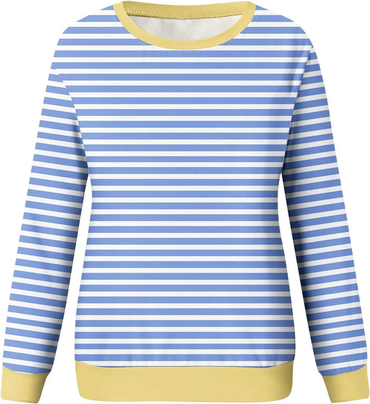 Womens Casual Striped Pullover Tops Long Sleeve Crewneck Oversized Sweatshirts 2024 Fall Clothes