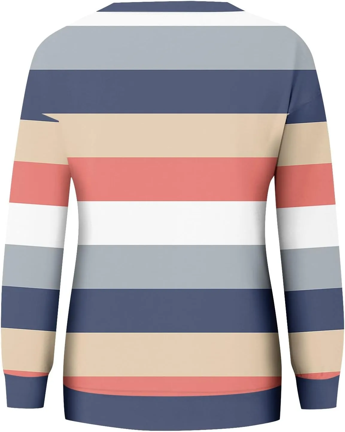 Womens Casual Striped Pullover Tops Long Sleeve Crewneck Oversized Sweatshirts 2024 Fall Clothes