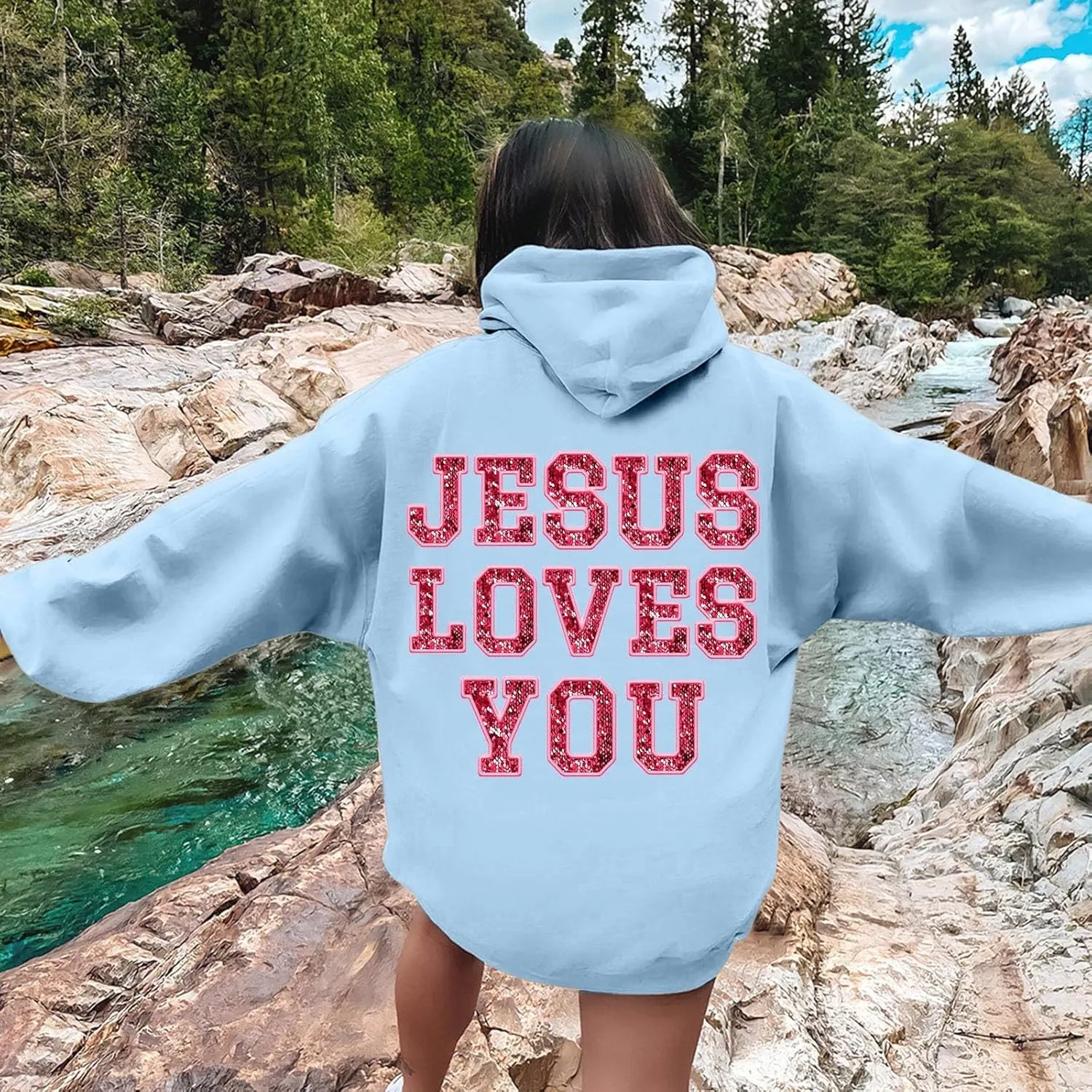 Women'S Fashion Hoodies & Sweatshirts Long Sleeve Drawstring Hoodies Print Oversized Fall Tops Heavy Sweatpants