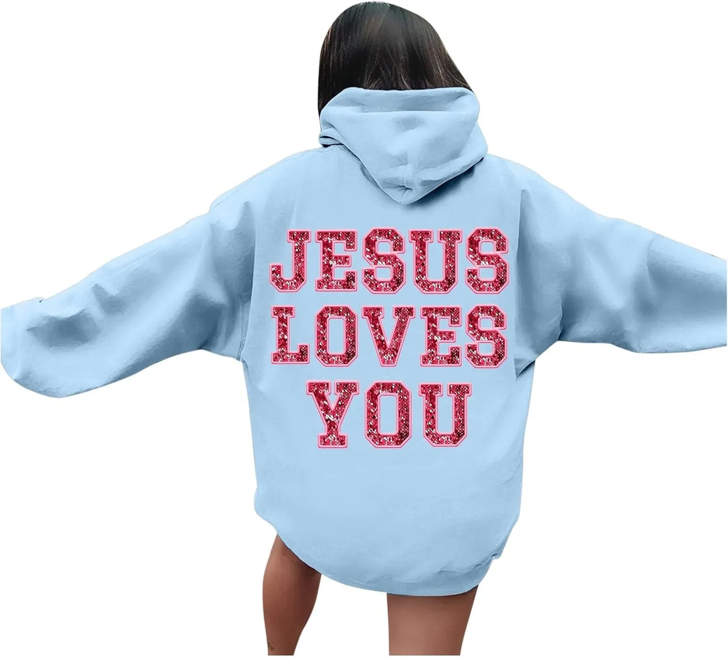 Women'S Fashion Hoodies & Sweatshirts Long Sleeve Drawstring Hoodies Print Oversized Fall Tops Heavy Sweatpants