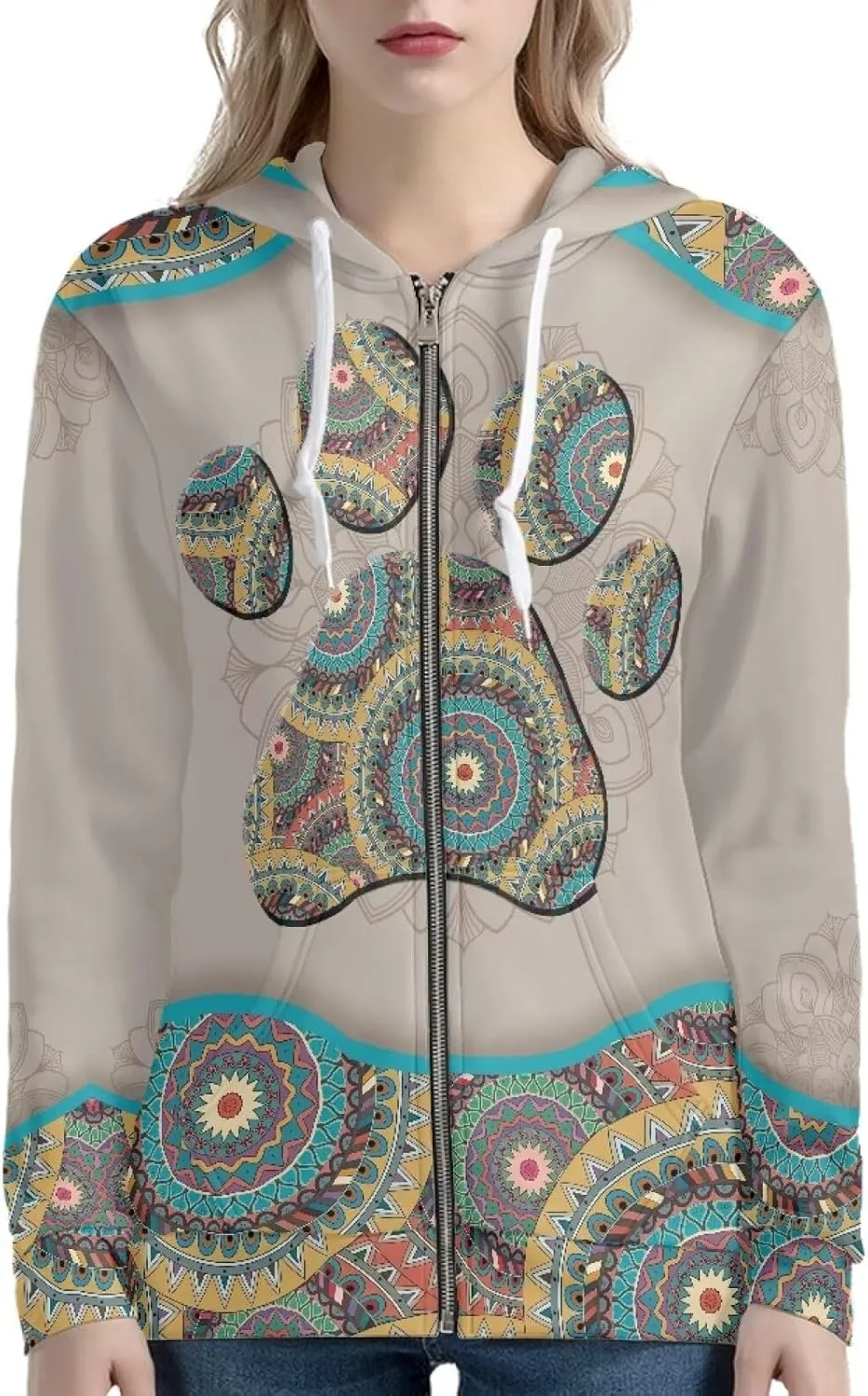 Women's Full Zip Up Hoodie Long Sleeve Oversized Sweatshirts Casual Lightweight Fleece Jackets with Pockets