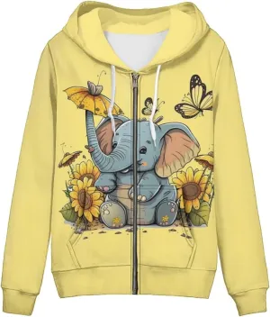 Women's Full Zip Up Hoodie Long Sleeve Oversized Sweatshirts Casual Lightweight Fleece Jackets with Pockets