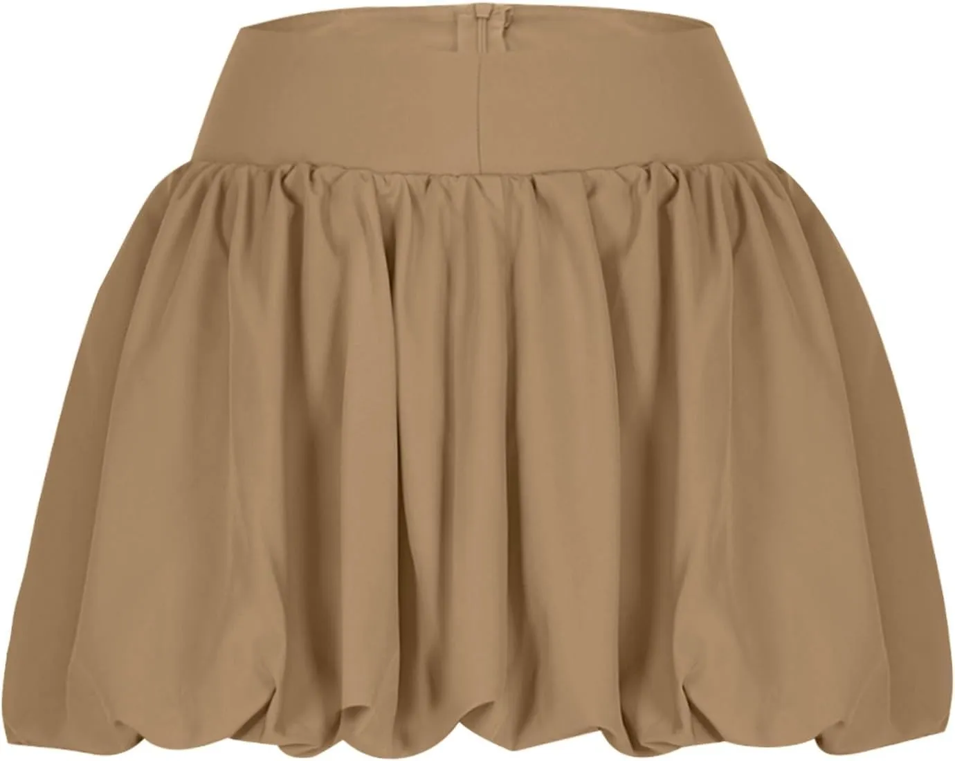 Womens Girls Bubble Mini Skirt Low Waist Dance Skirts Pleated Puffy Short Skirts A-Line Rufle Flared Balloon Skirts