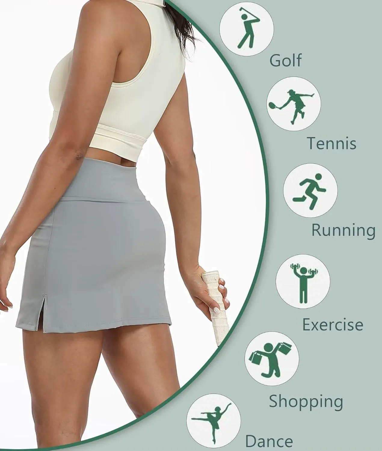 Women's High Waisted A-Line Skirt Mini Athletic Skater Skorts for Women Uniform Skorts with Shorts Pockets