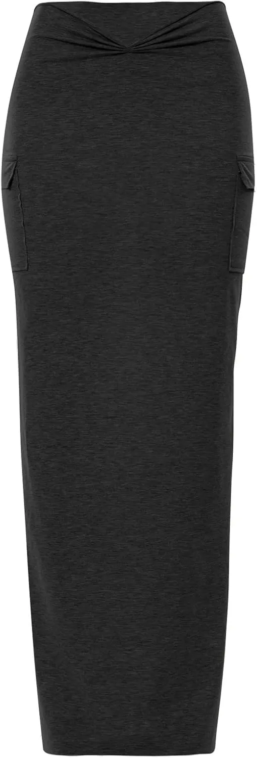 Women's High Waisted Pleated Tennis Skirt Women's Skirts Solid Color Casual High Waist with Pocket Slim Half Body