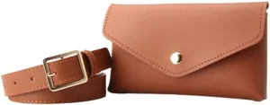 Women's Leather Belt, Fanny Pack with Removable Belt Fashion Waist Pouch Belt Bags, Fashion PU Leather Waist Pack Pouch Small Purse for Party, Travel, Hiking (black)