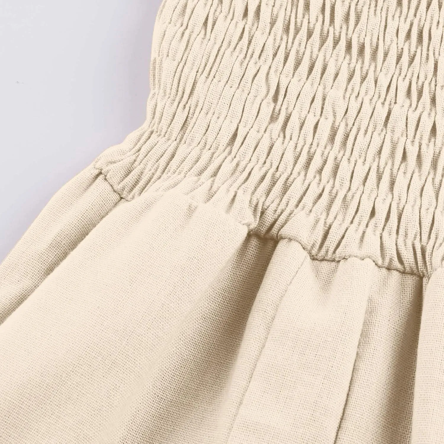 Womens Linen Blend Summer Split Flowy Pant Trousers Elastic Waist Long Lounge Loose Fit Palazzo Lounge Pants Office