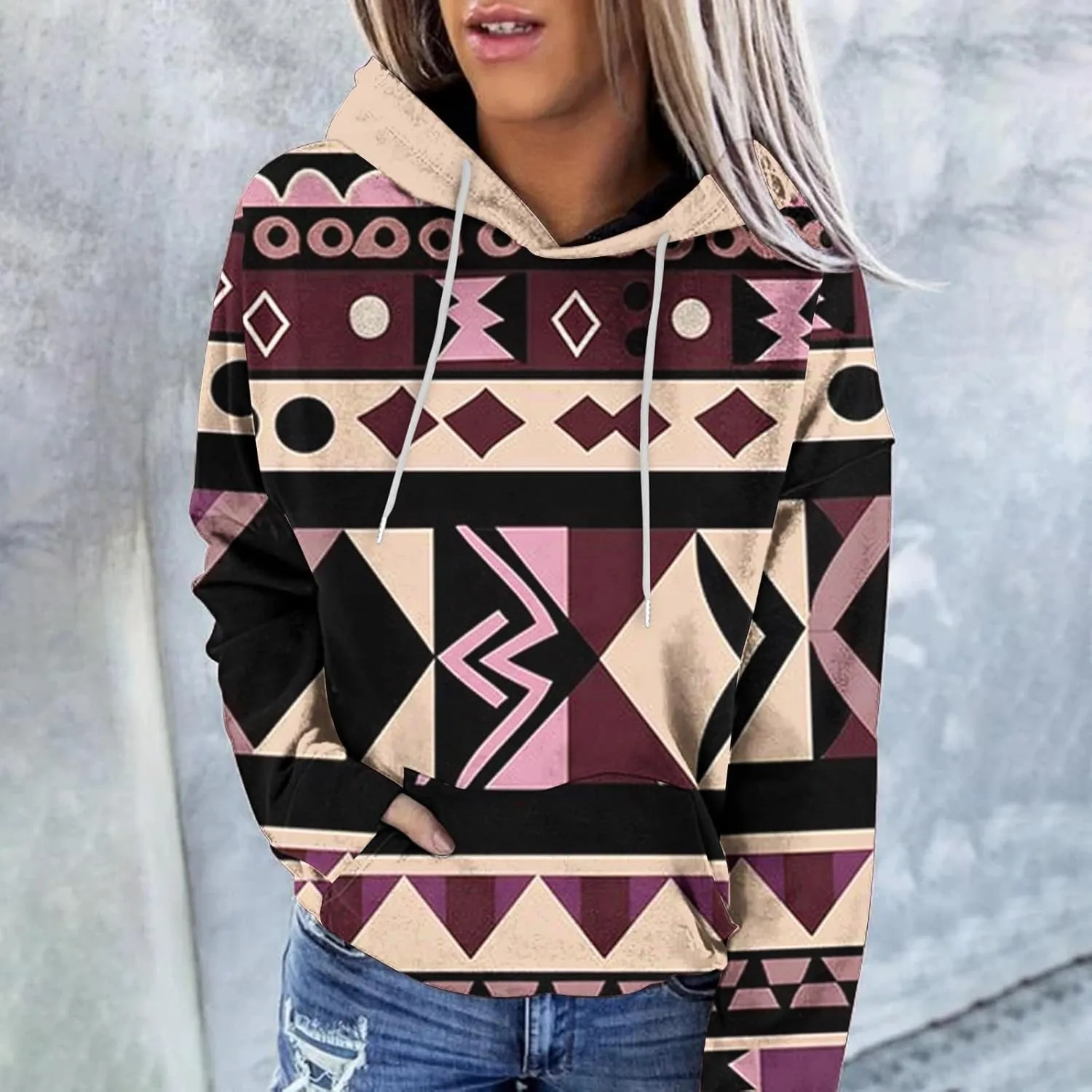 Women's Oversized Crewneck Sweatshirts Extra Breathability Modern Classical Fit Comfort Hoodie Women Love Pocket Tops
