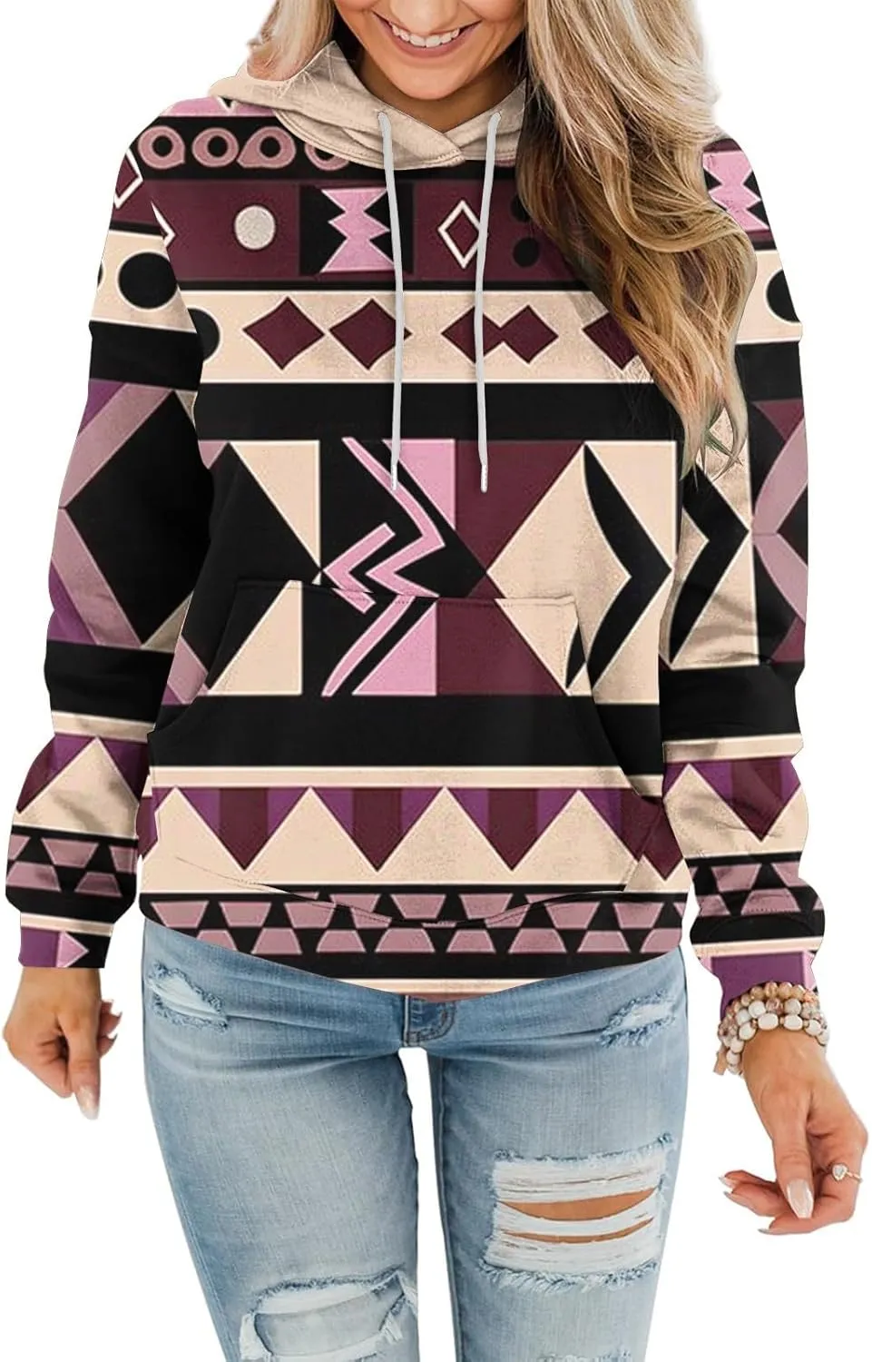 Women's Oversized Crewneck Sweatshirts Extra Breathability Modern Classical Fit Comfort Hoodie Women Love Pocket Tops