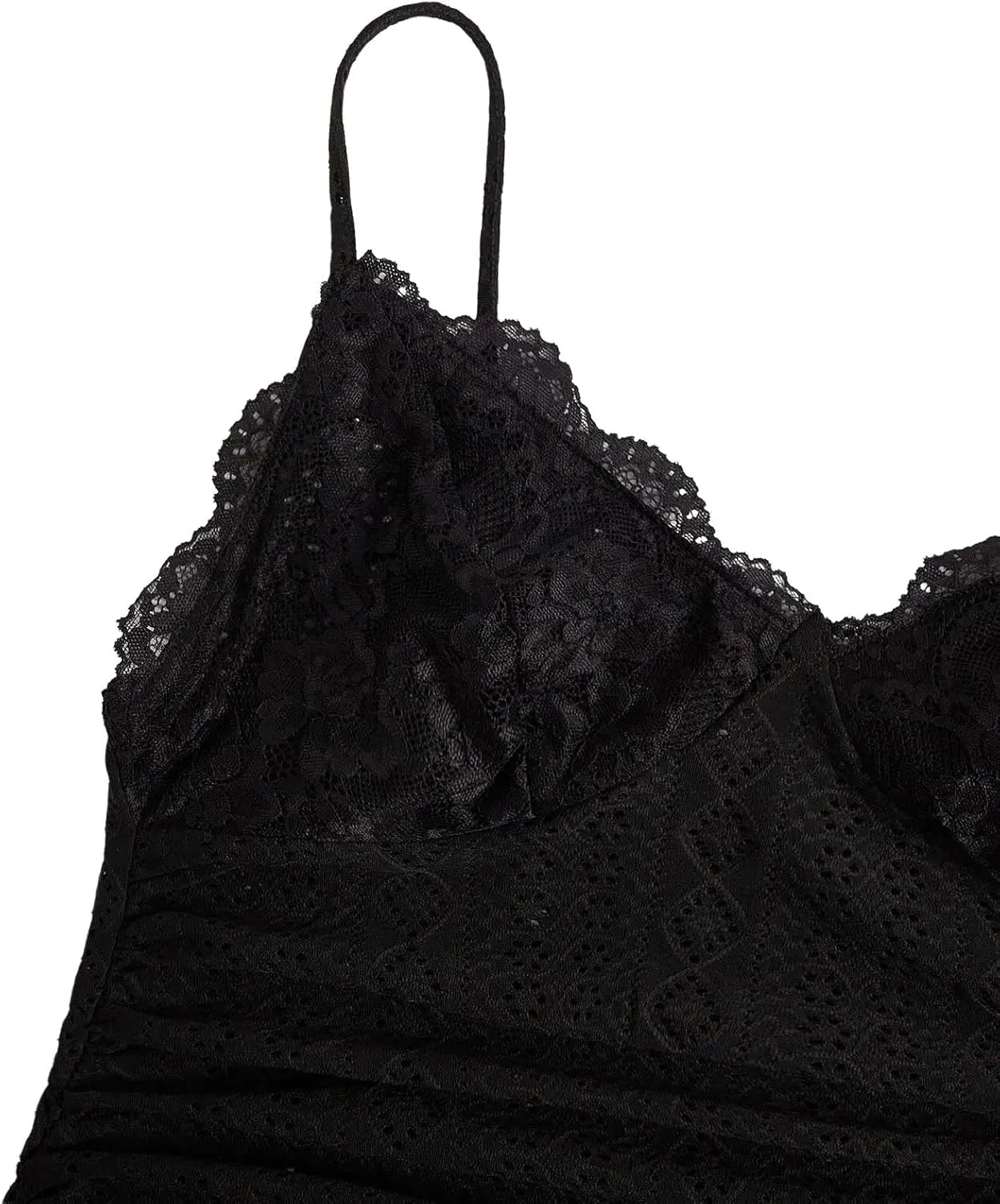 Women's Plus Size Lace Trim V Neck Camisole Tops Spaghetti Strap Ruched Eyelet Fitted Tops